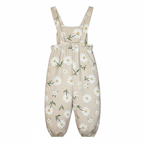 Toddler Daisy Print Overalls • Soft Stretchy Fabric •  Girls 2–3Y (runs small) - Picture 2 of 4